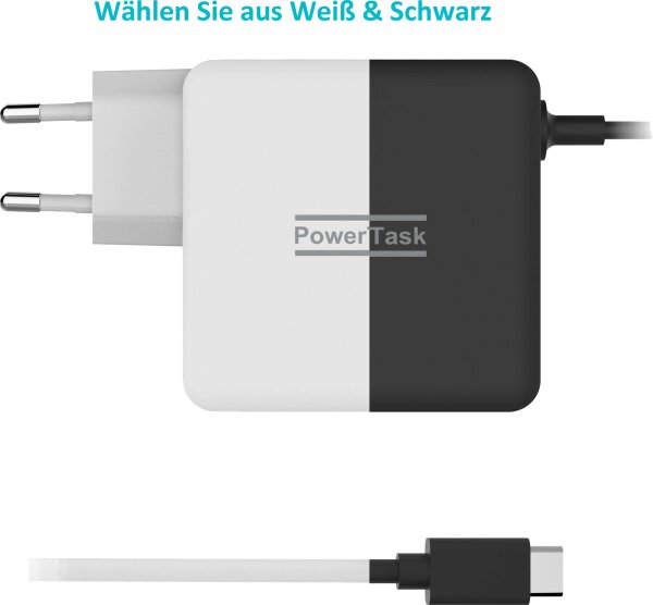 USB C Ladegerät 60W und USB A Netzteil zum gleichzeitigen Laden von 2 Geräten